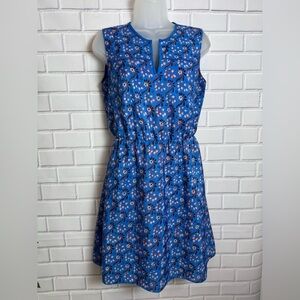 J. Crew size 2 Blue Floral Sleeveless Dress.